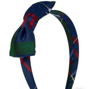 Gymboree  Girls Plaid Bow Headband - Family Celebrations Green - multi NWT